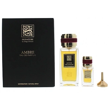 Signature Ambre набор: парф.вода, 100 мл + парф.вода, 15 мл + воронка Signature Ambre набор: парф.вода, 100 мл + парф.вода, 15 мл + воронка