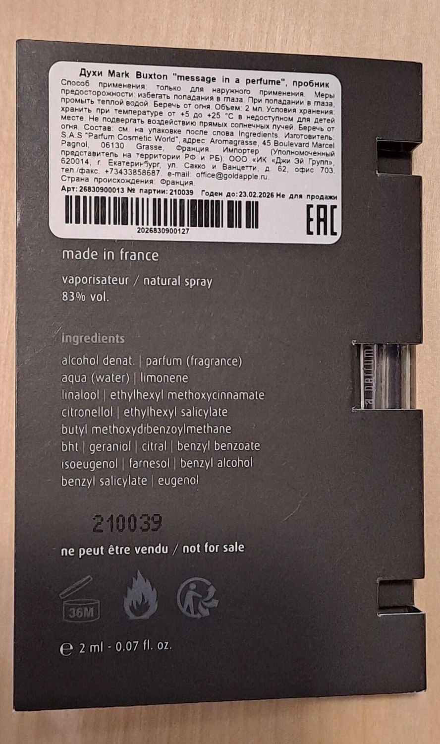 Mark Buxton Message in a Perfume Mark Buxton Message in a Perfume