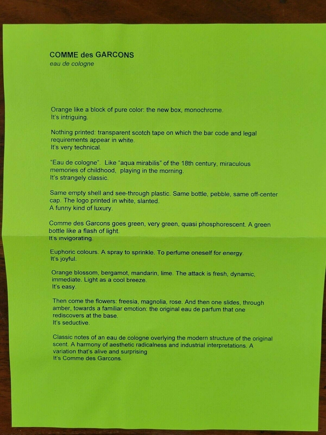Comme des Garcons Eau De Parfum