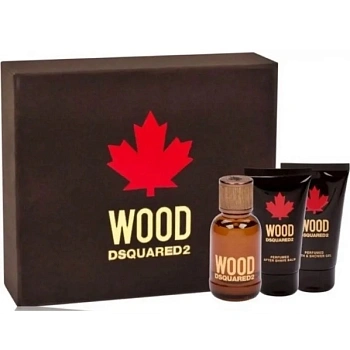 Dsquared2 Wood for Him набор: т.вода, 50 мл + гель д/душа, 50 мл + бальзам п/бритья, 50 мл