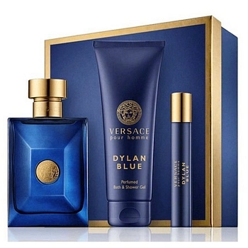 Versace Pour Homme Dylan Blue набор: т.вода, 100 мл + т.вода, 5 мл + шампунь, 150 мл