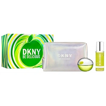 DKNY Be Delicious набор: парф. вода, 100 мл + мист д/тела, 125 мл + косметичка DKNY Be Delicious набор: парф. вода, 100 мл + мист д/тела, 125 мл + косметичка