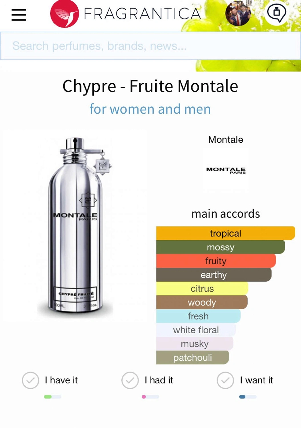 MONTALE Chypre Fruite MONTALE Chypre Fruite