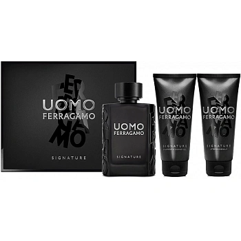 Uomo Salvatore Ferragamo Signature набор: парф.вода, 100 мл + гель д/душа, 100 мл + бальзам п/бритья, 100 мл