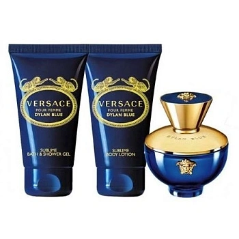 Versace Pour Femme Dylan Blue набор: парф.вода, 100 мл + лосьон д/тела, 100 мл + гель д/душа, 100 мл