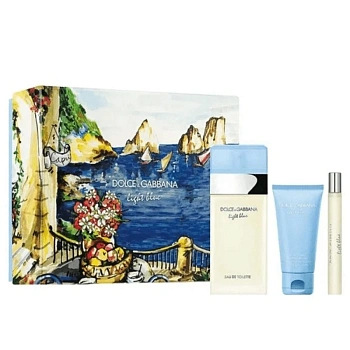 DOLCE & GABBANA Light Blue набор: т.вода, 100 мл + т.вода, 10 мл + крем д/тела, 50 мл